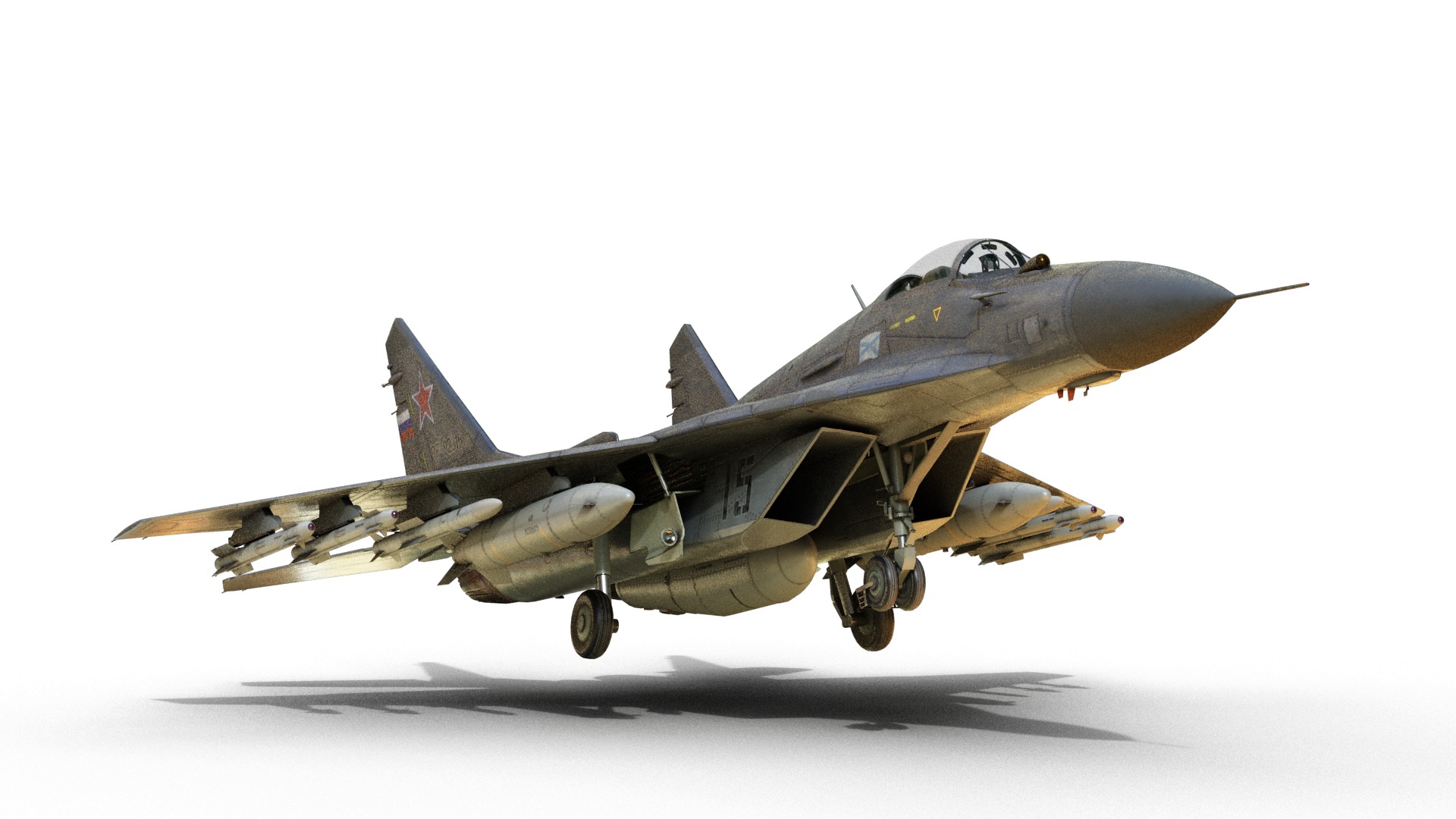 Mikoyan-Gurevich MiG-29K Mig29K shipboard aircraft Low-poly 3D model_5