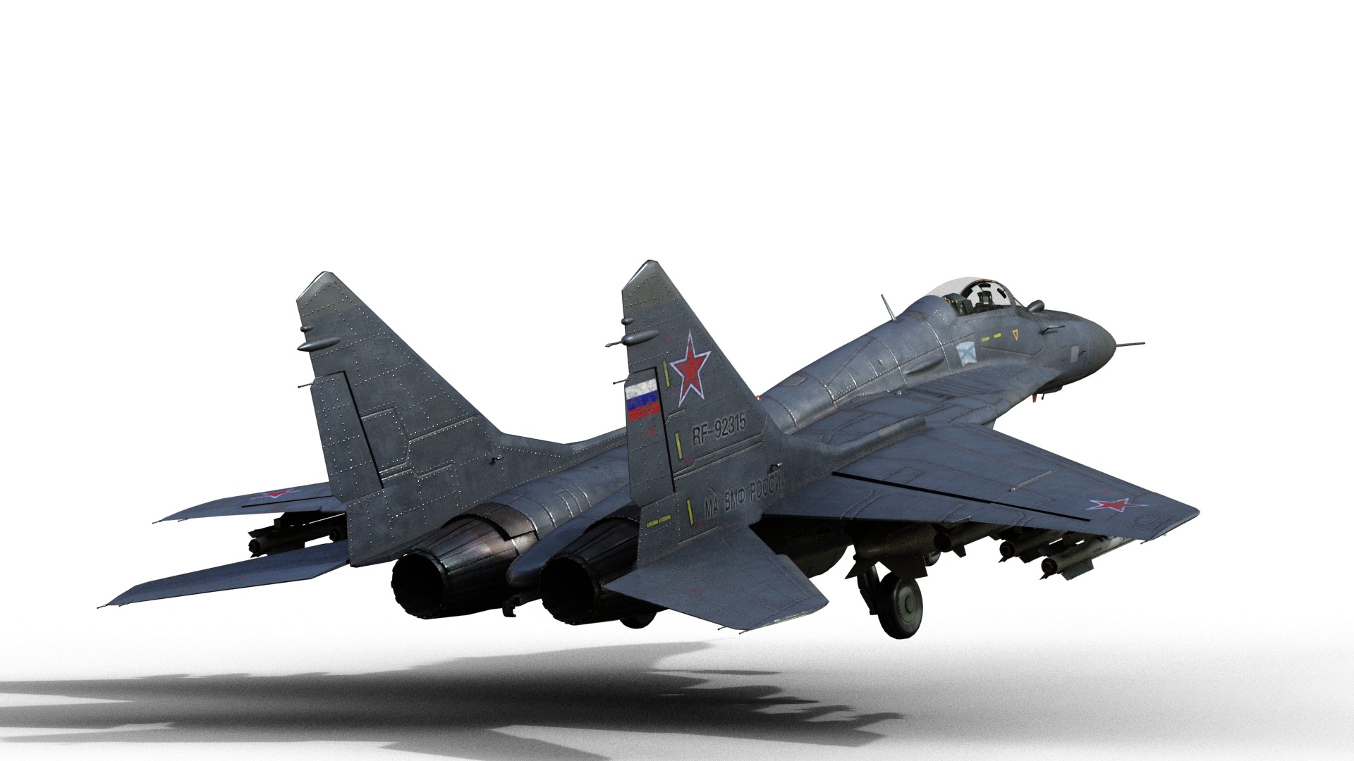 Mikoyan-Gurevich MiG-29K Mig29K shipboard aircraft Low-poly 3D model_7