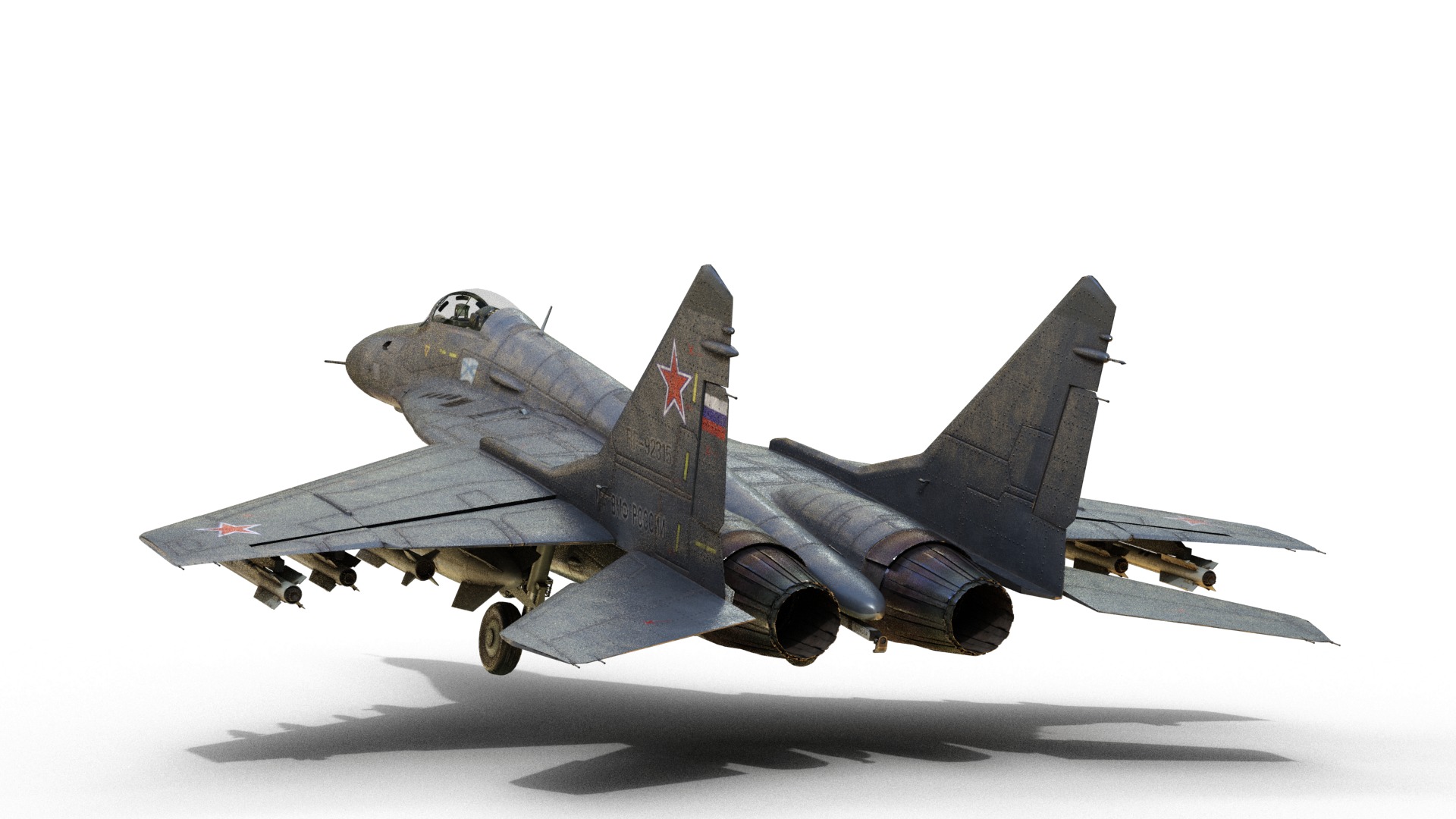 Mikoyan-Gurevich MiG-29K Mig29K shipboard aircraft Low-poly 3D model_6