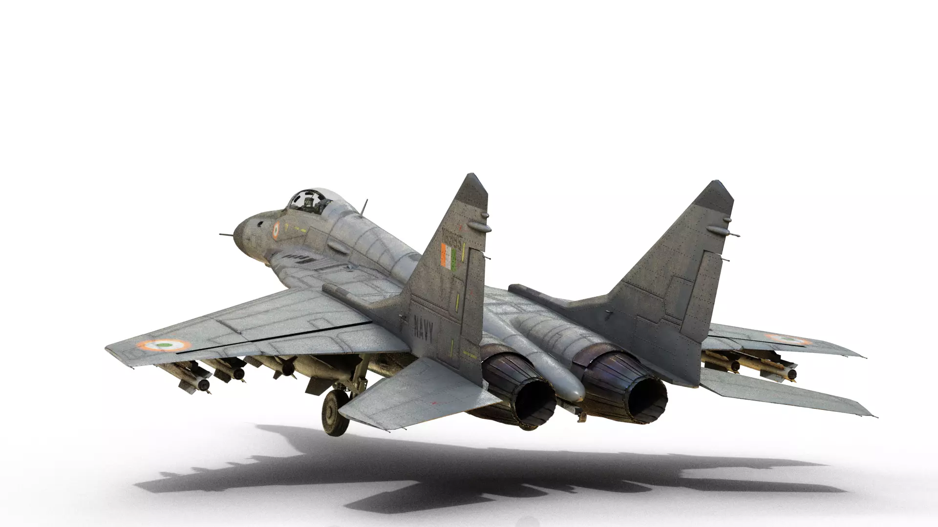 Mikoyan-Gurevich MiG-29K Mig29K shipboard aircraft Low-poly 3D model_0