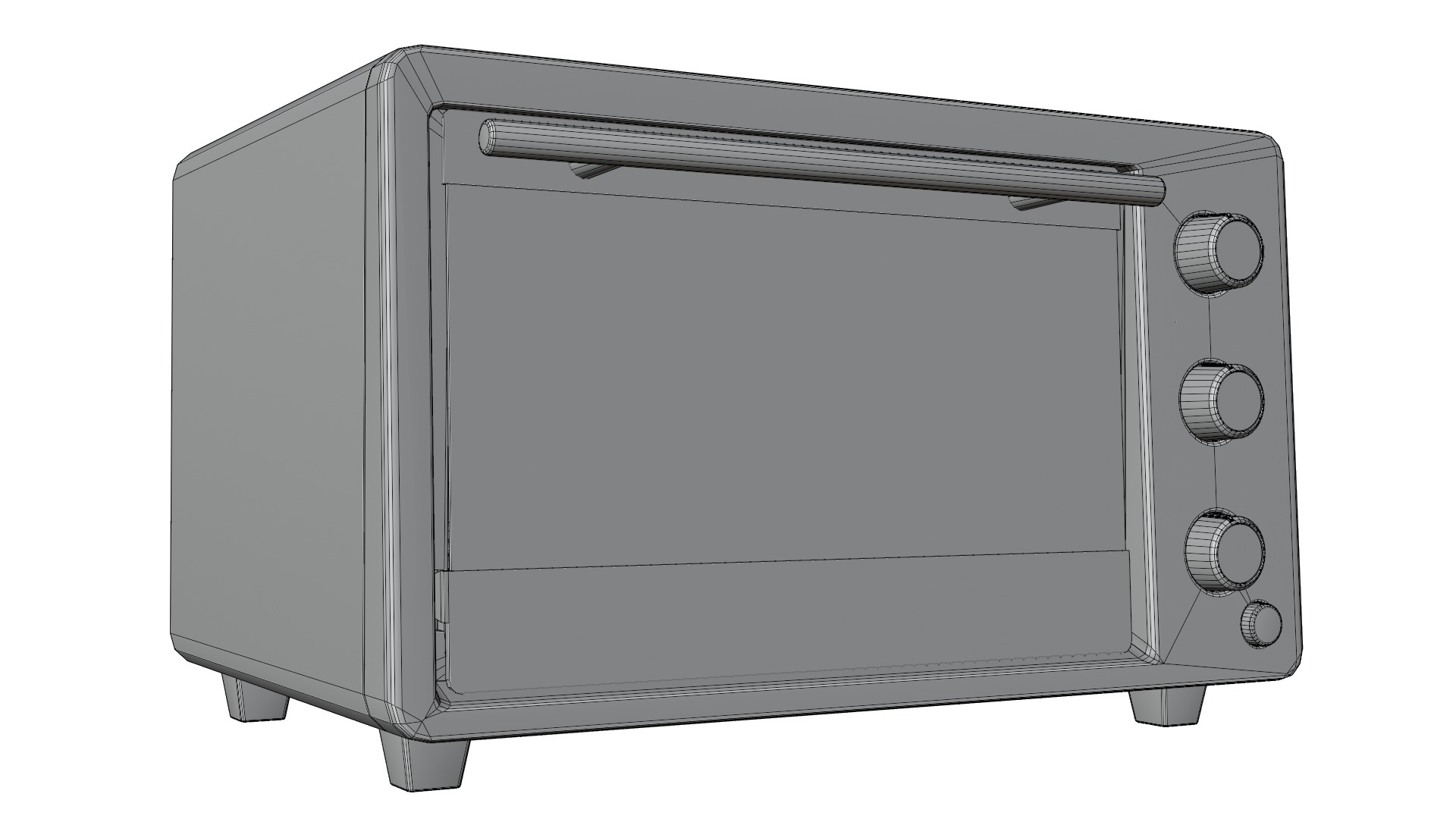Microwave Oven Low-poly 3D model_6