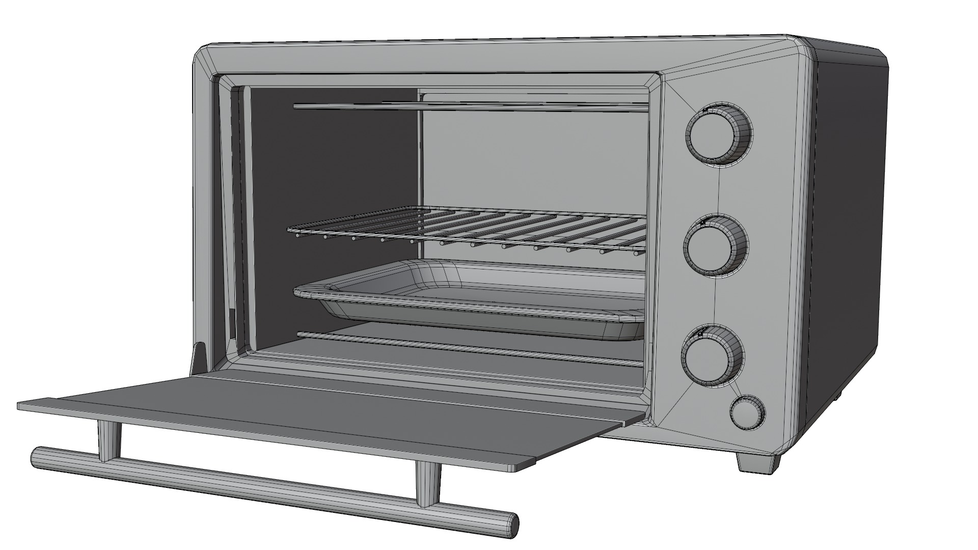 Microwave Oven Low-poly 3D model_7