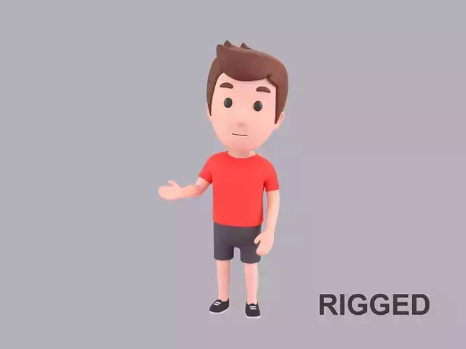 Cartoon Male Character Rigged 001