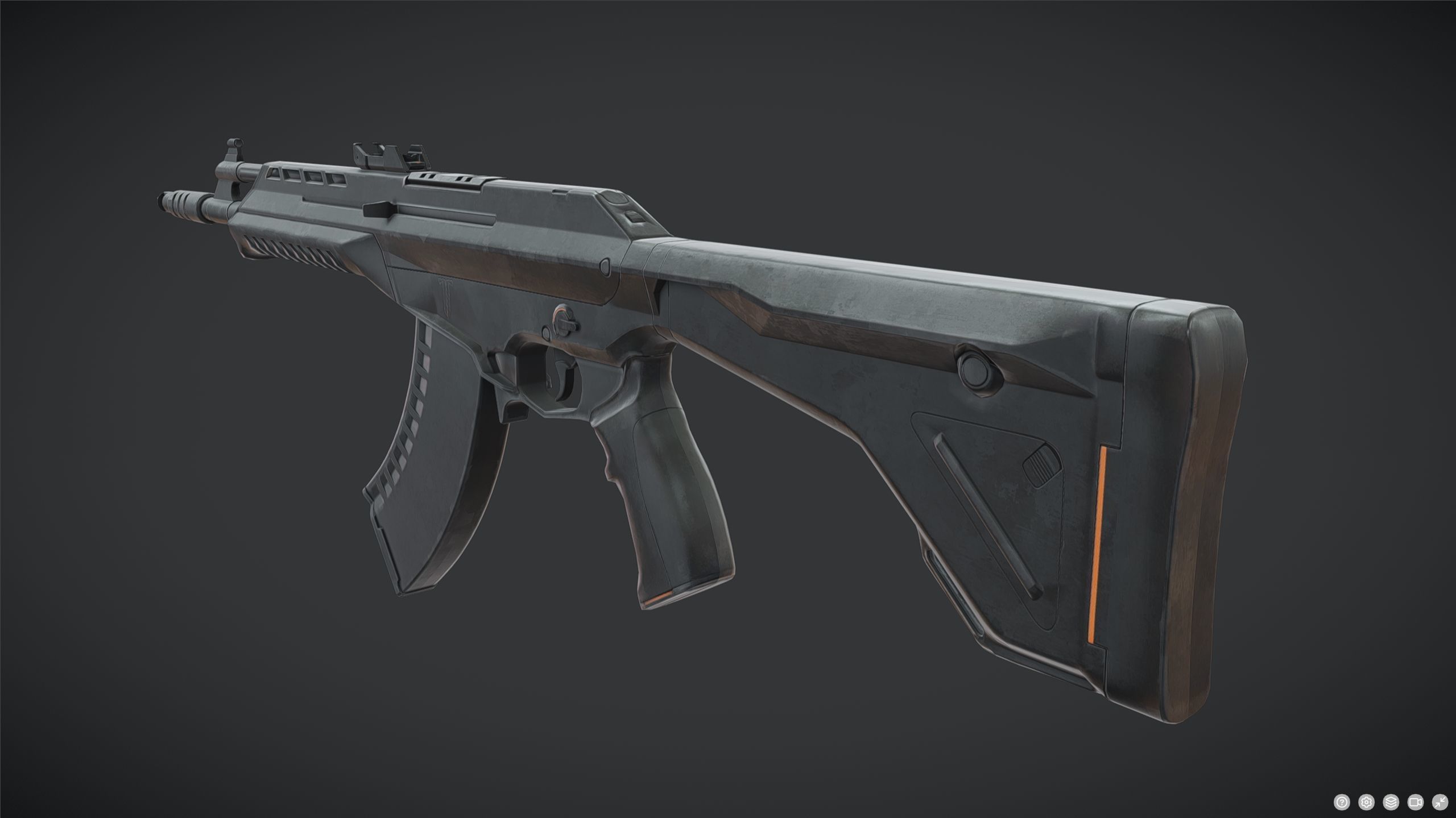 Valorant Vandal Assault Rifle PBR Low-poly 3D model_9