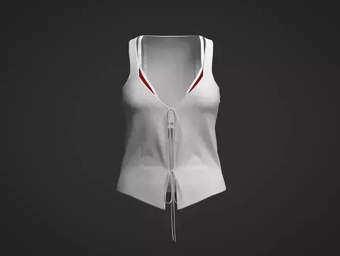 RIBBED TOP WITH LACE TRIM