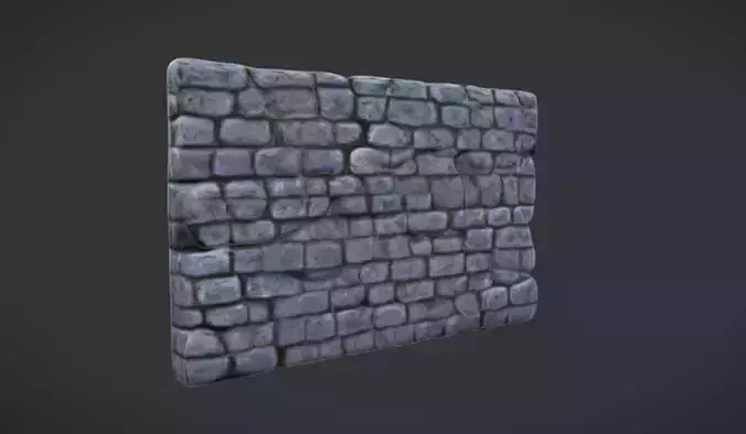 Stone Wall 3D Game Ready Model