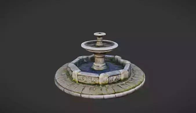 Serenity Fountain 3D Game Ready Model