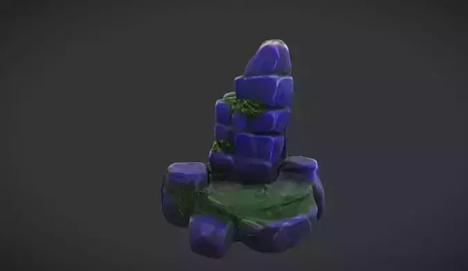 Enchanted Mossy Stones 3d Game ready Model