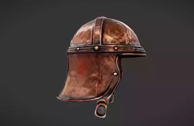 Bronze Helmet 3D Game Ready Model