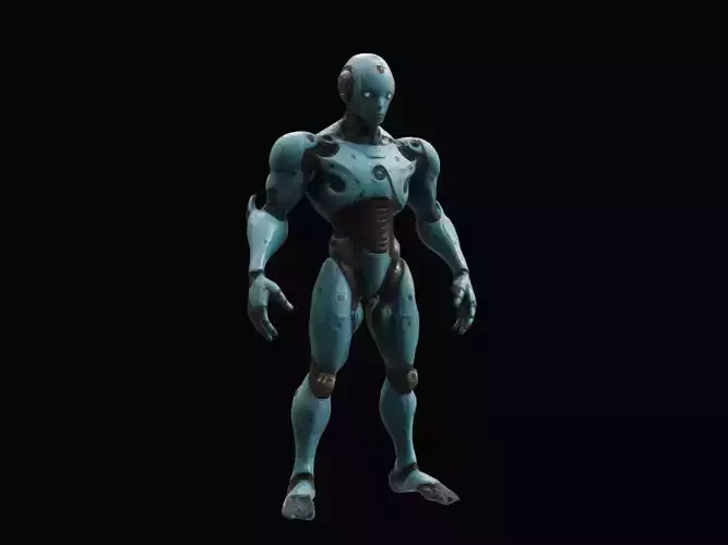 Robot Elemental Water Low-poly 3D model