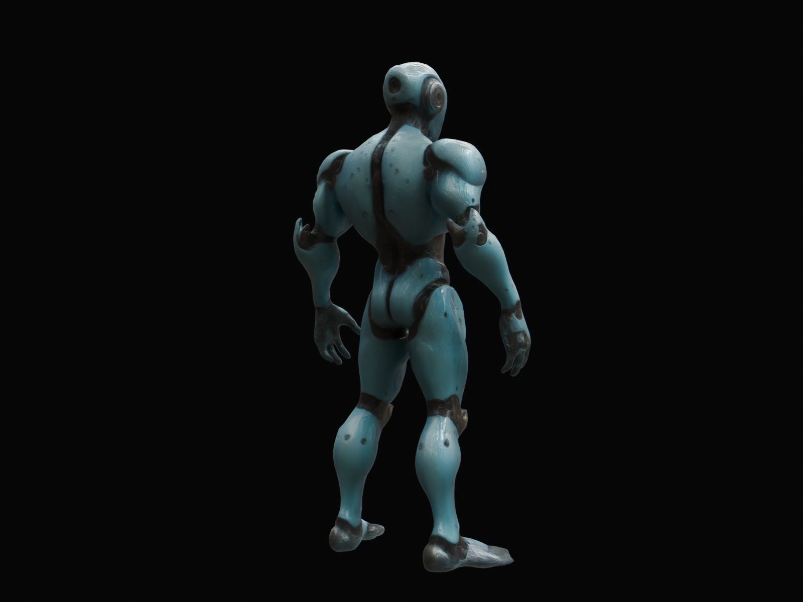 Robot Elemental Water Low-poly 3D model_3