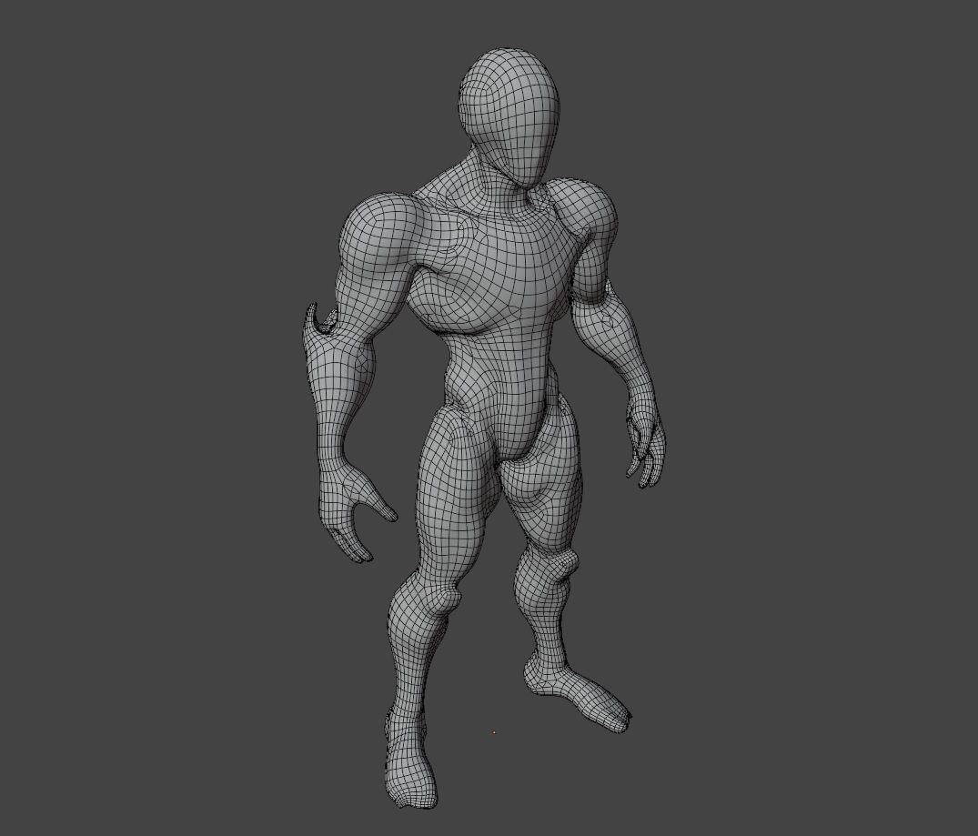 Robot Elemental Water Low-poly 3D model_4