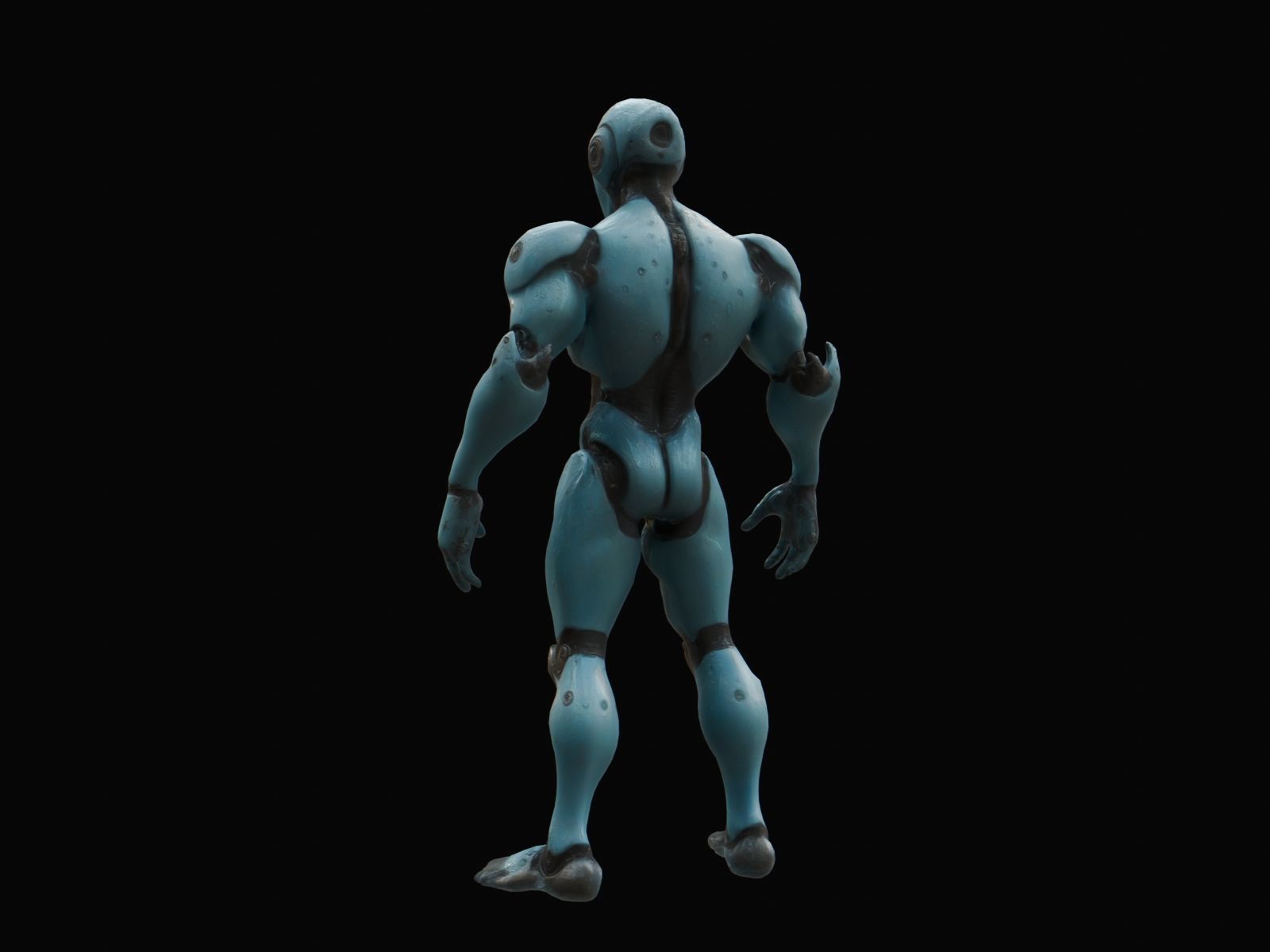 Robot Elemental Water Low-poly 3D model_2