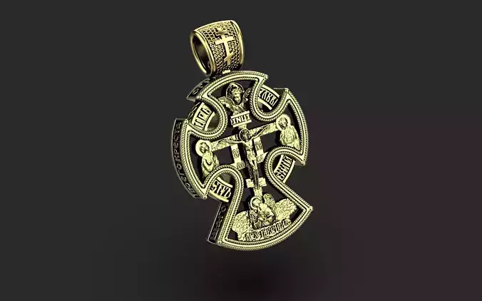 Cross pendant 140125 orthodox cartier