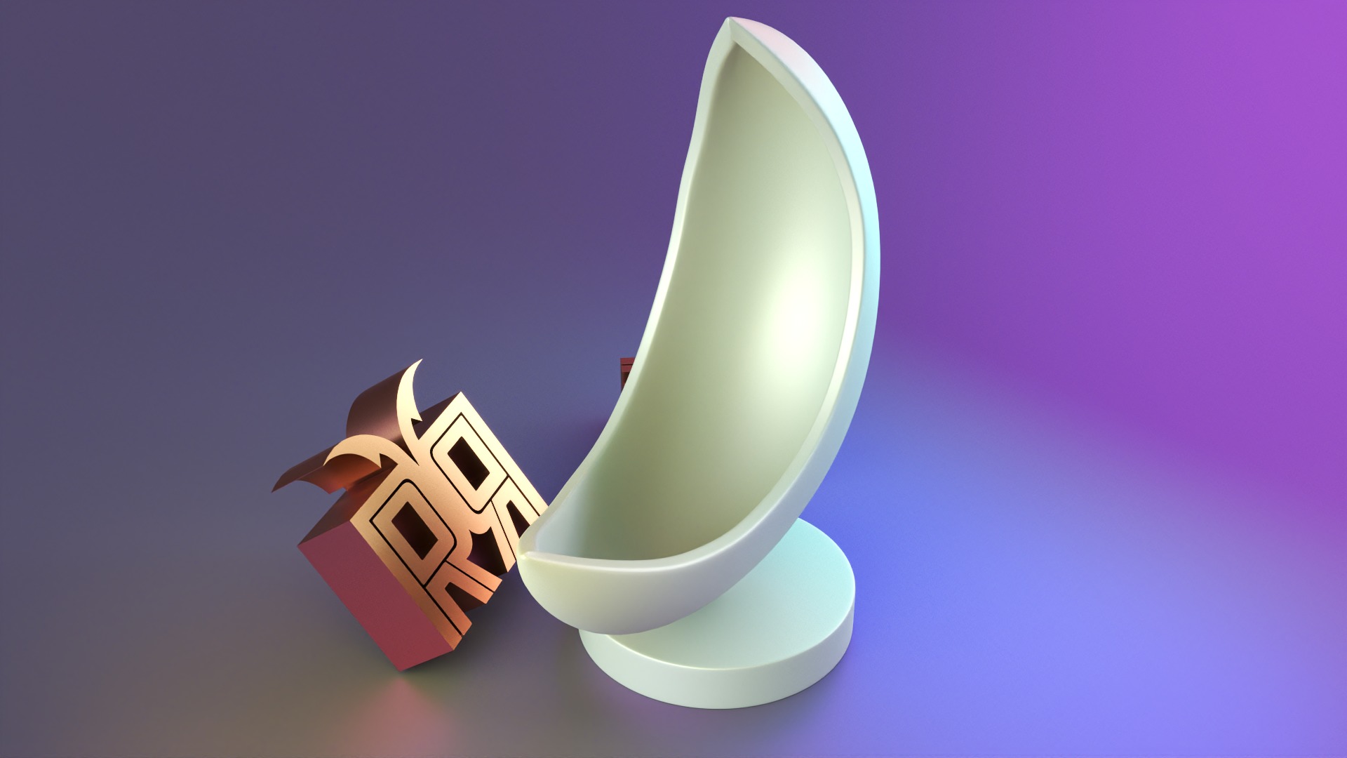 Moon Crescent Vase 3D print model_8