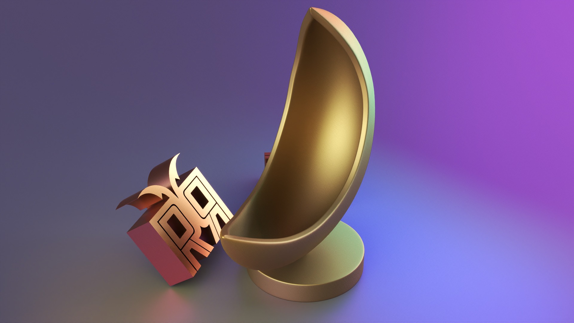 Moon Crescent Vase 3D print model_7