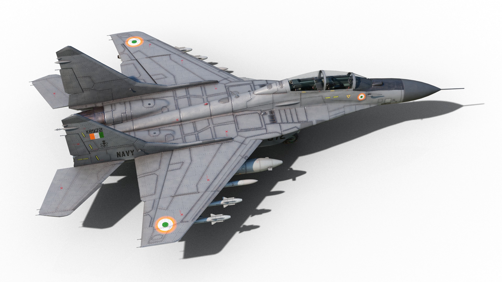 Mikoyan-Gurevich MiG-29Kub Mig29Kub shipboard aircraft Low-poly 3D model_5