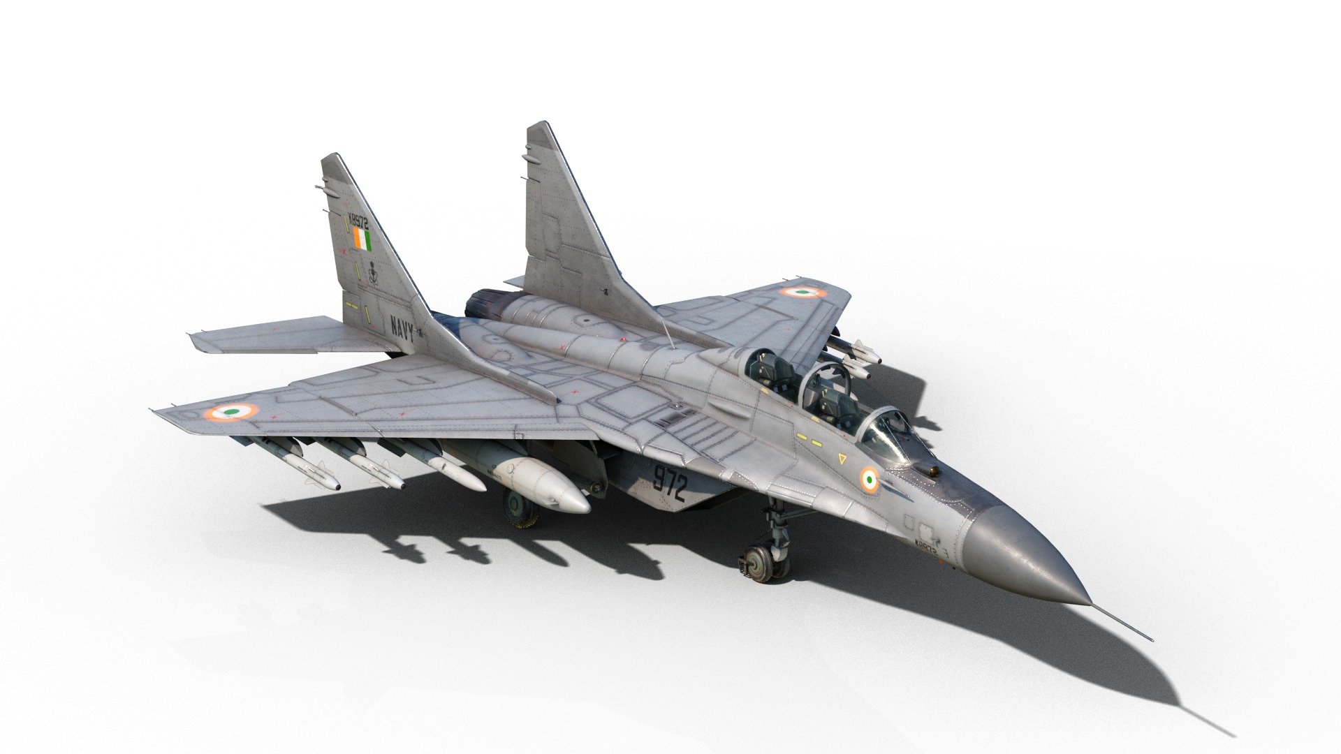 Mikoyan-Gurevich MiG-29Kub Mig29Kub shipboard aircraft Low-poly 3D model_6