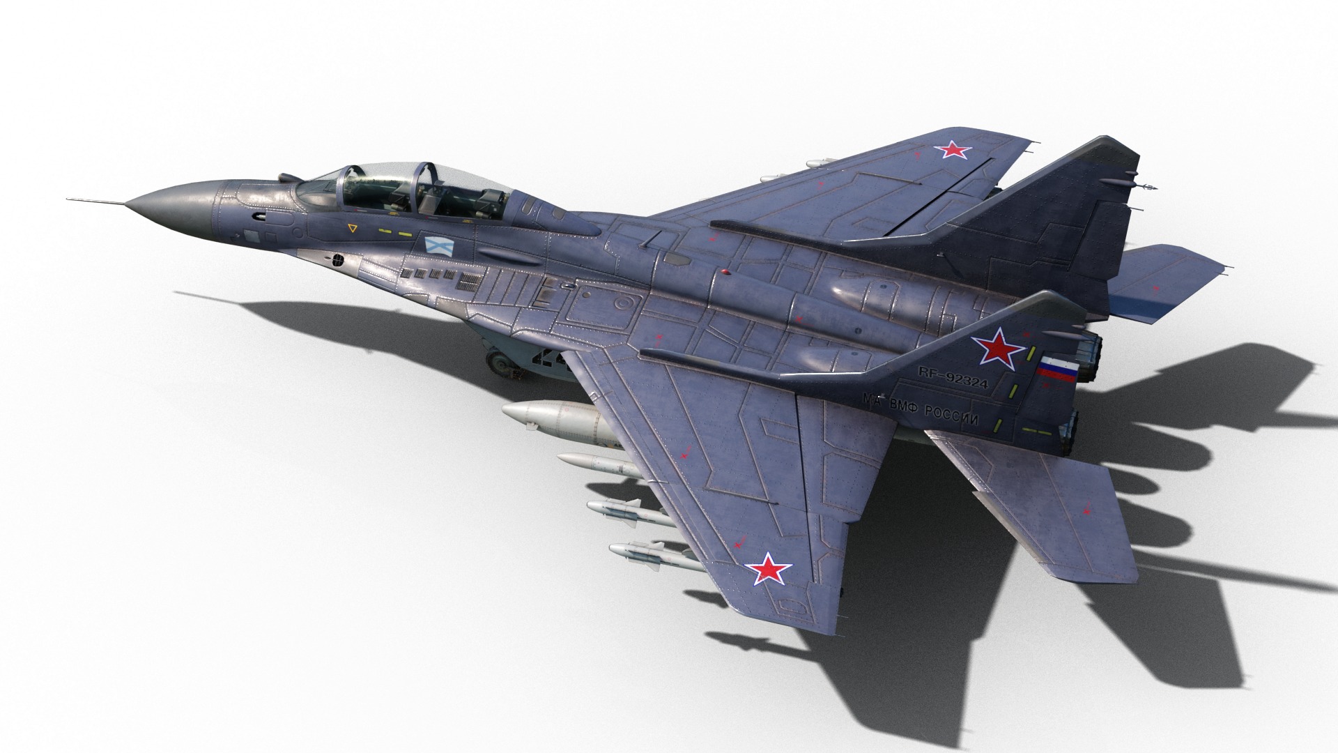 Mikoyan-Gurevich MiG-29Kub Mig29Kub shipboard aircraft Low-poly 3D model_14