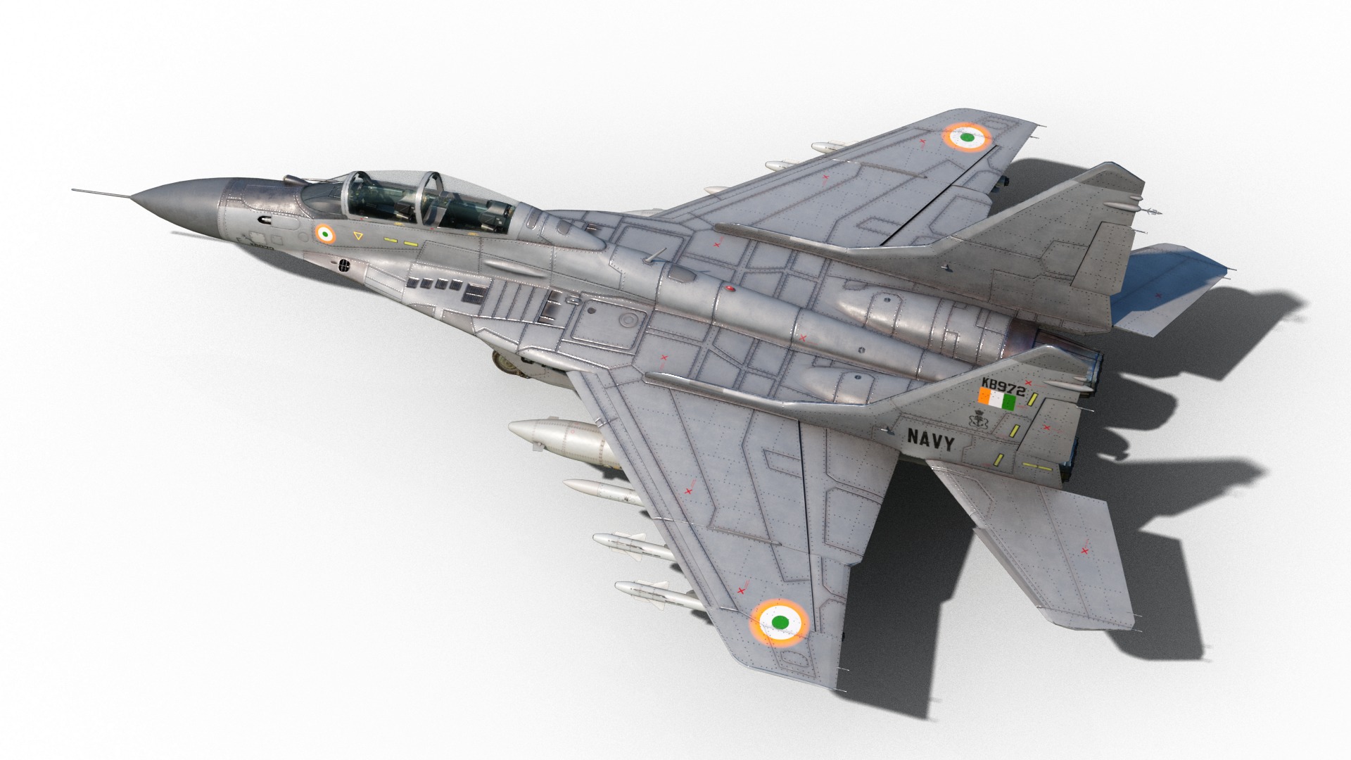 Mikoyan-Gurevich MiG-29Kub Mig29Kub shipboard aircraft Low-poly 3D model_4