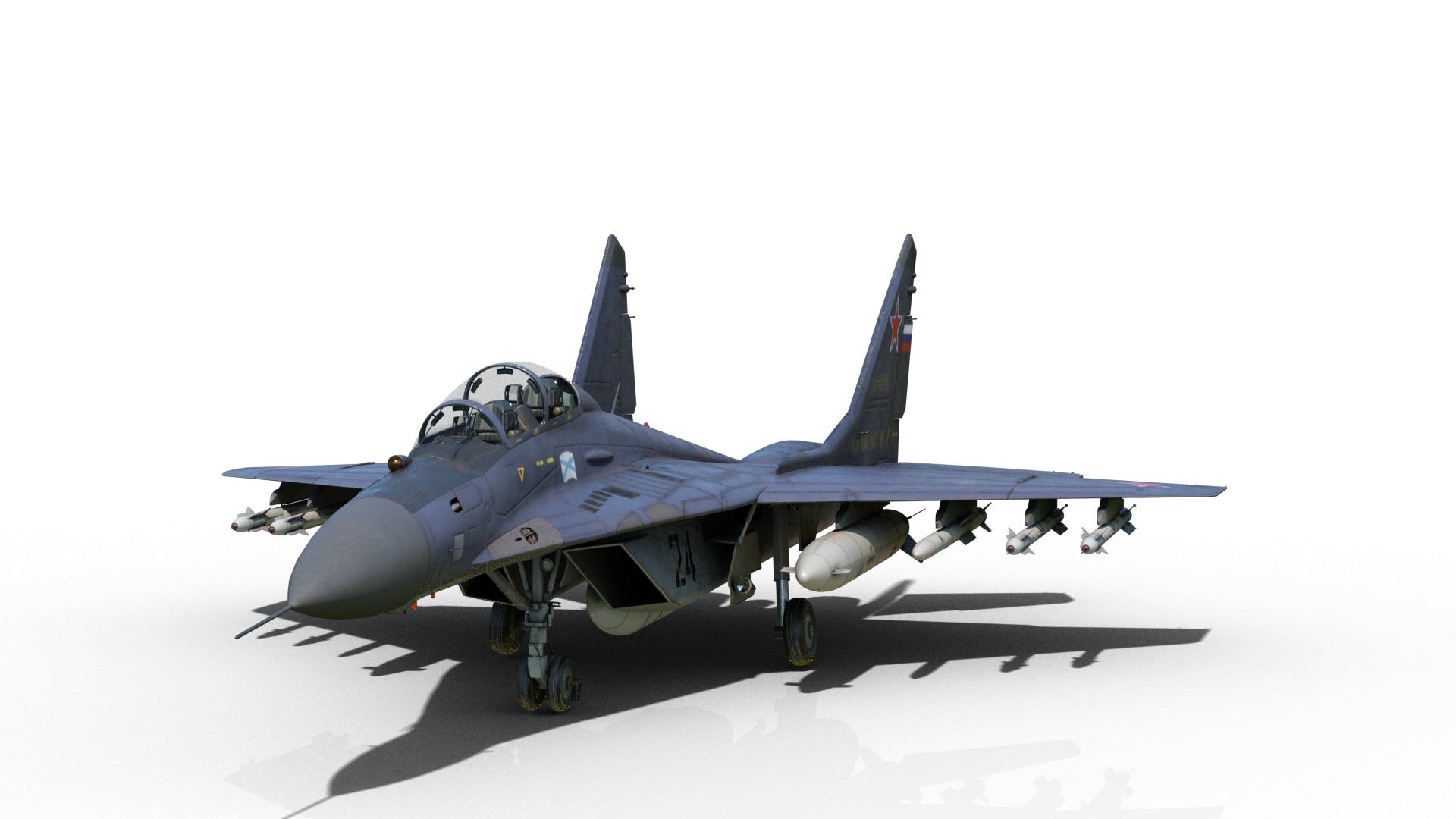 Mikoyan-Gurevich MiG-29Kub Mig29Kub shipboard aircraft Low-poly 3D model_21