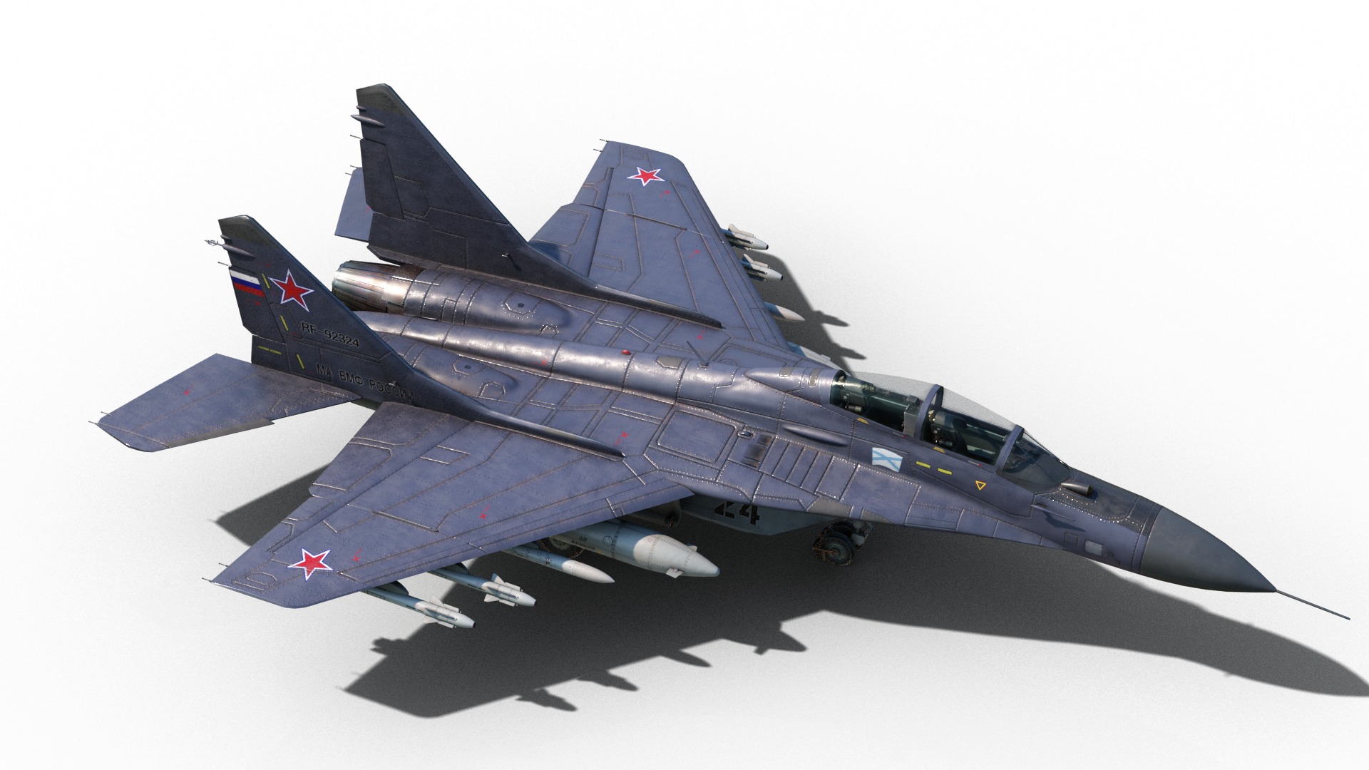 Mikoyan-Gurevich MiG-29Kub Mig29Kub shipboard aircraft Low-poly 3D model_15