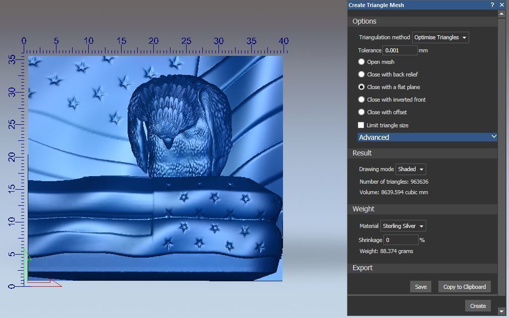 eagle mourns american flag 3D print model_17