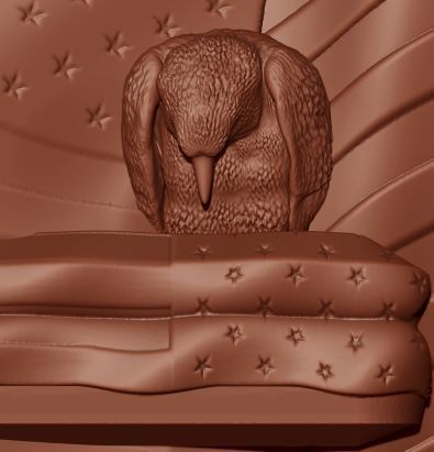 eagle mourns american flag 3D print model_11