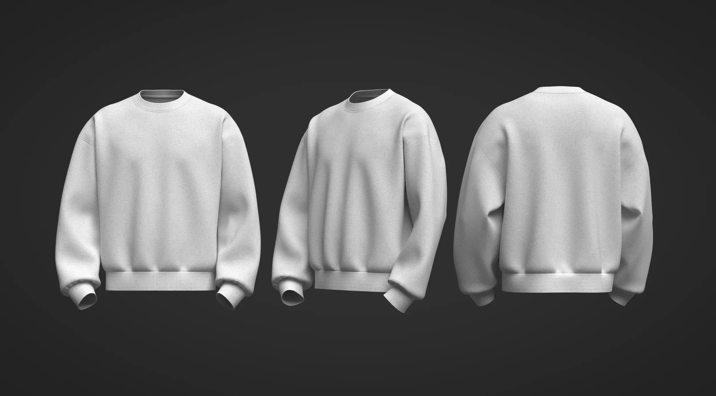 Male Oversized Sweatshirt 3D model_0