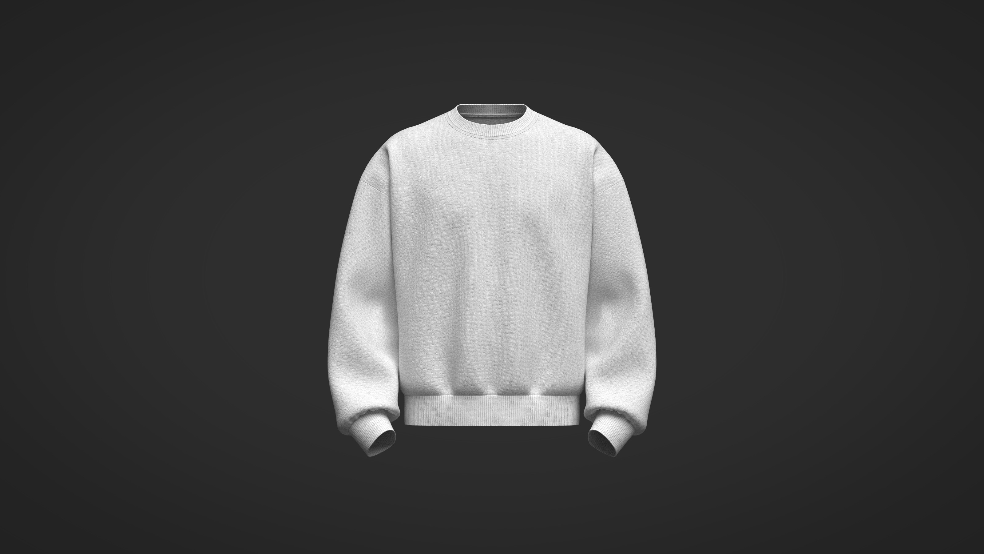 Male Oversized Sweatshirt 3D model_4