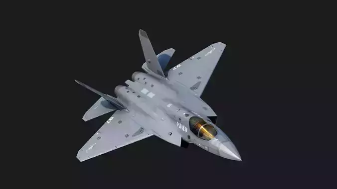 Shenyang J35 F35 gyrfalcon Fighter J-35 stealth aircraft Low-poly 3D model