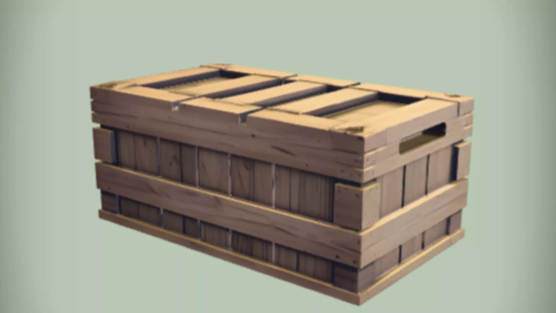 wooden shipping crate 3D model_0