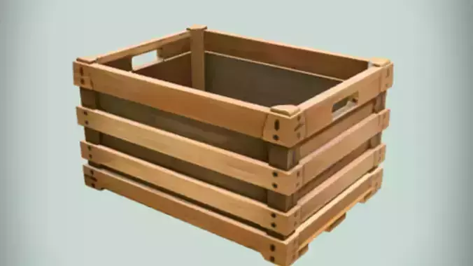 wooden crate  3D Game Ready Model