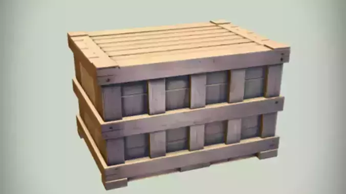 Wooden crate 3D Game Ready Model