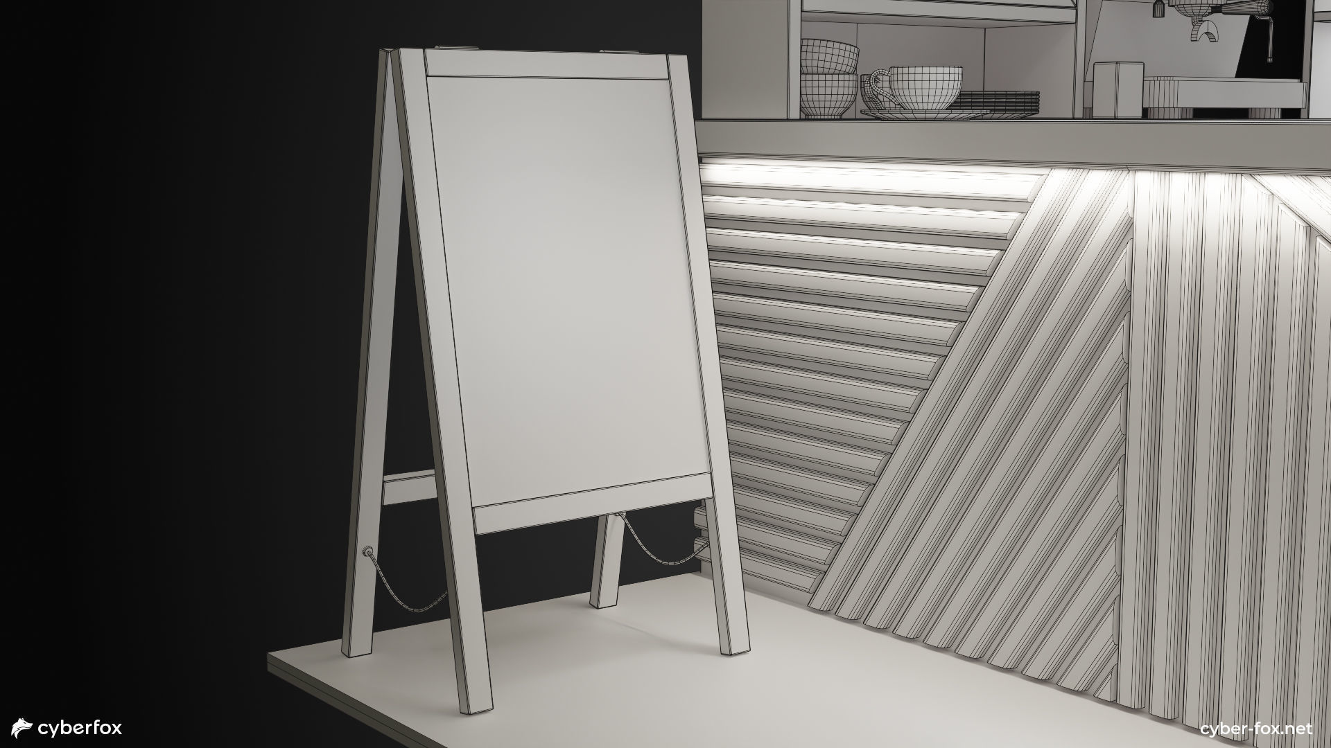 Coffee Shop Set Low-poly 3D model_16