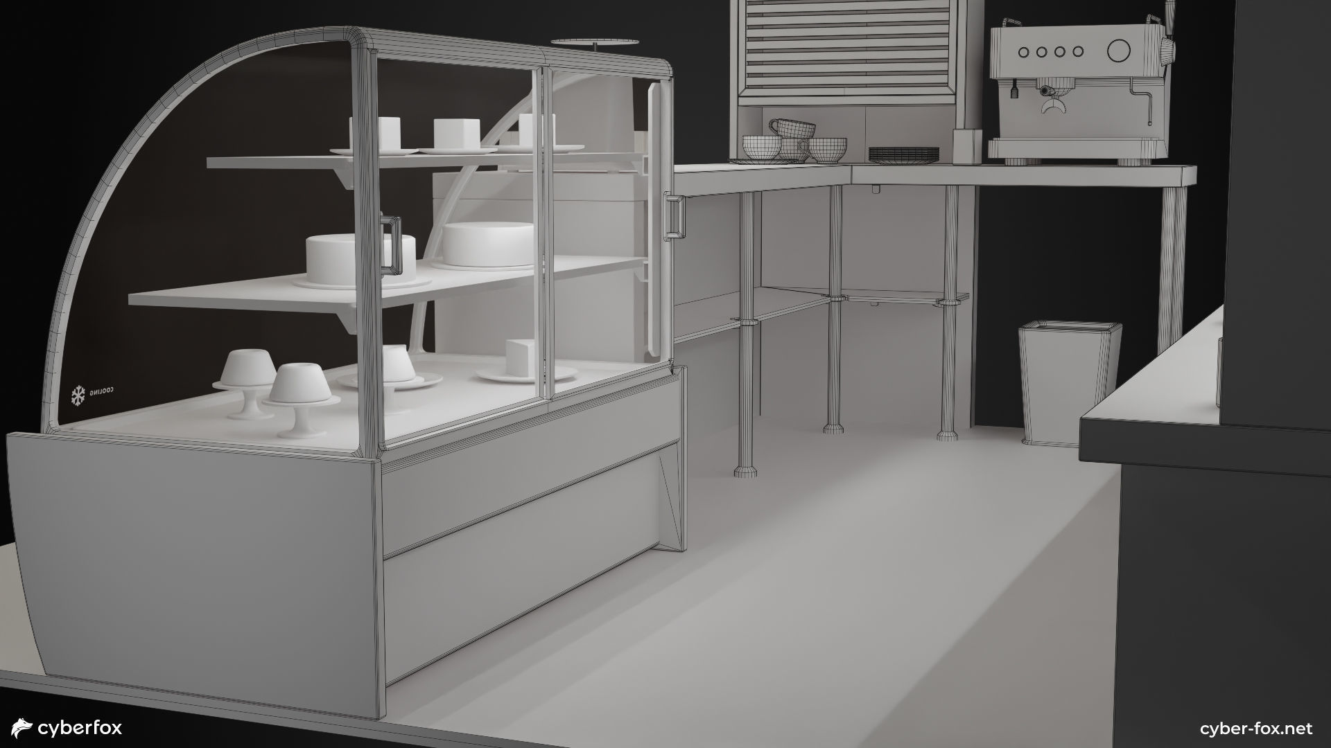 Coffee Shop Set Low-poly 3D model_13