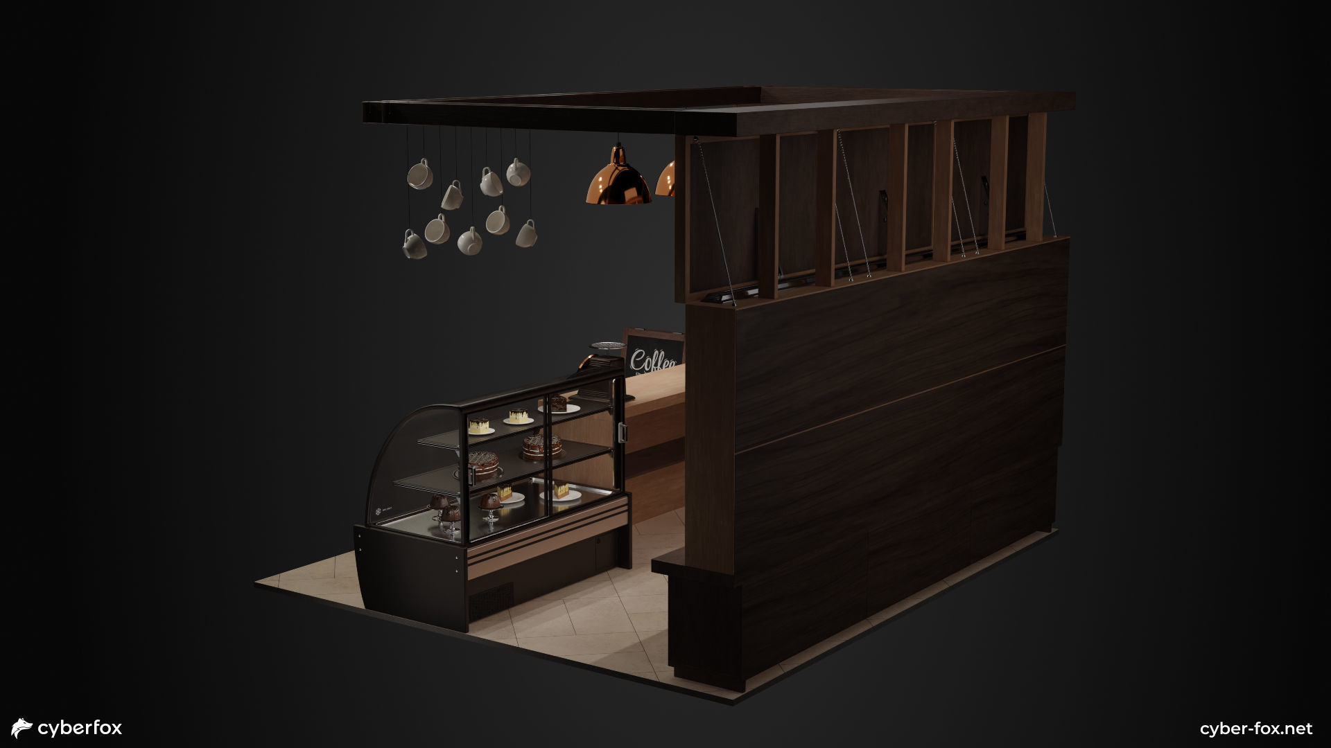 Coffee Shop Set Low-poly 3D model_3
