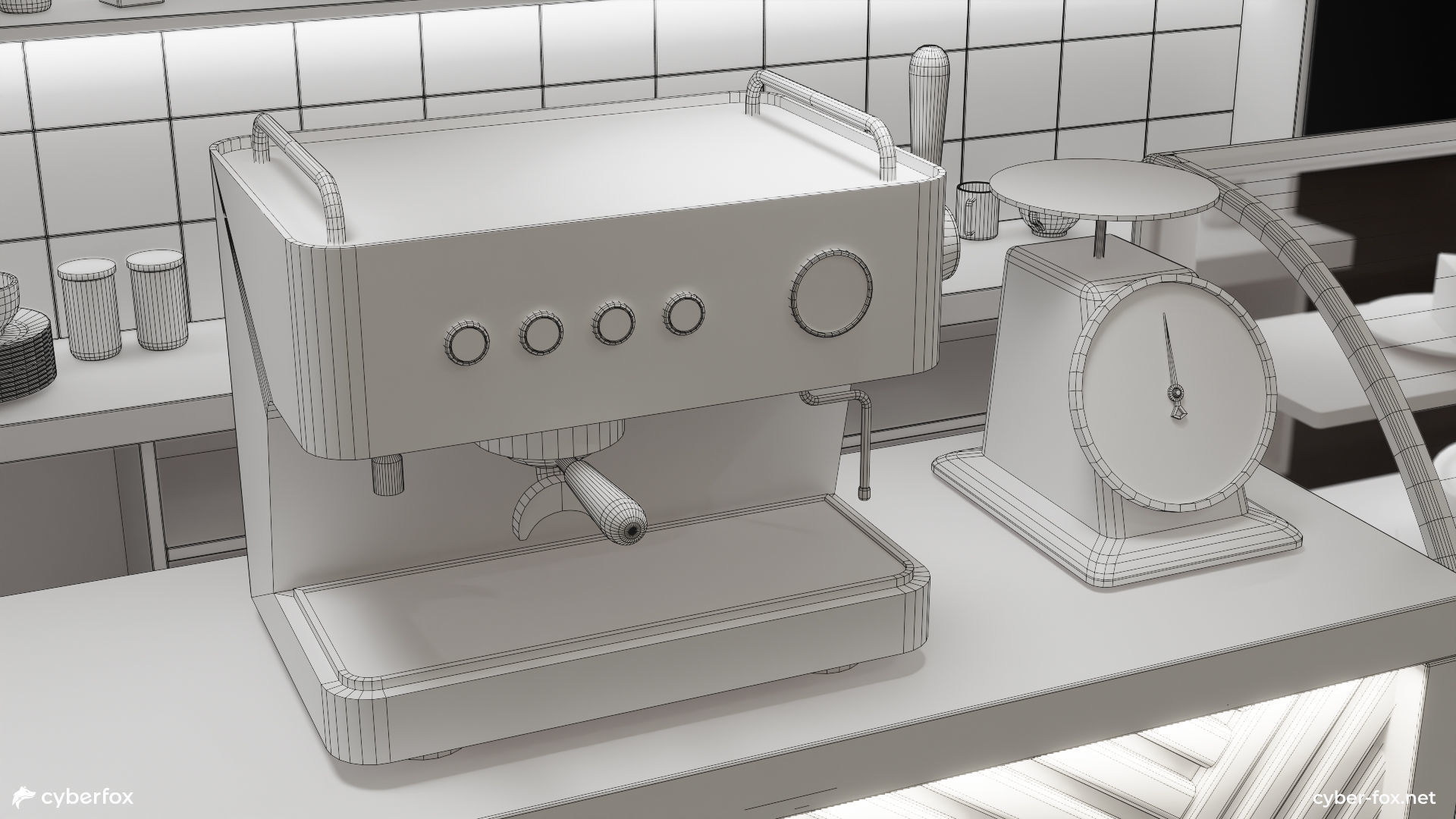 Coffee Shop Set Low-poly 3D model_15