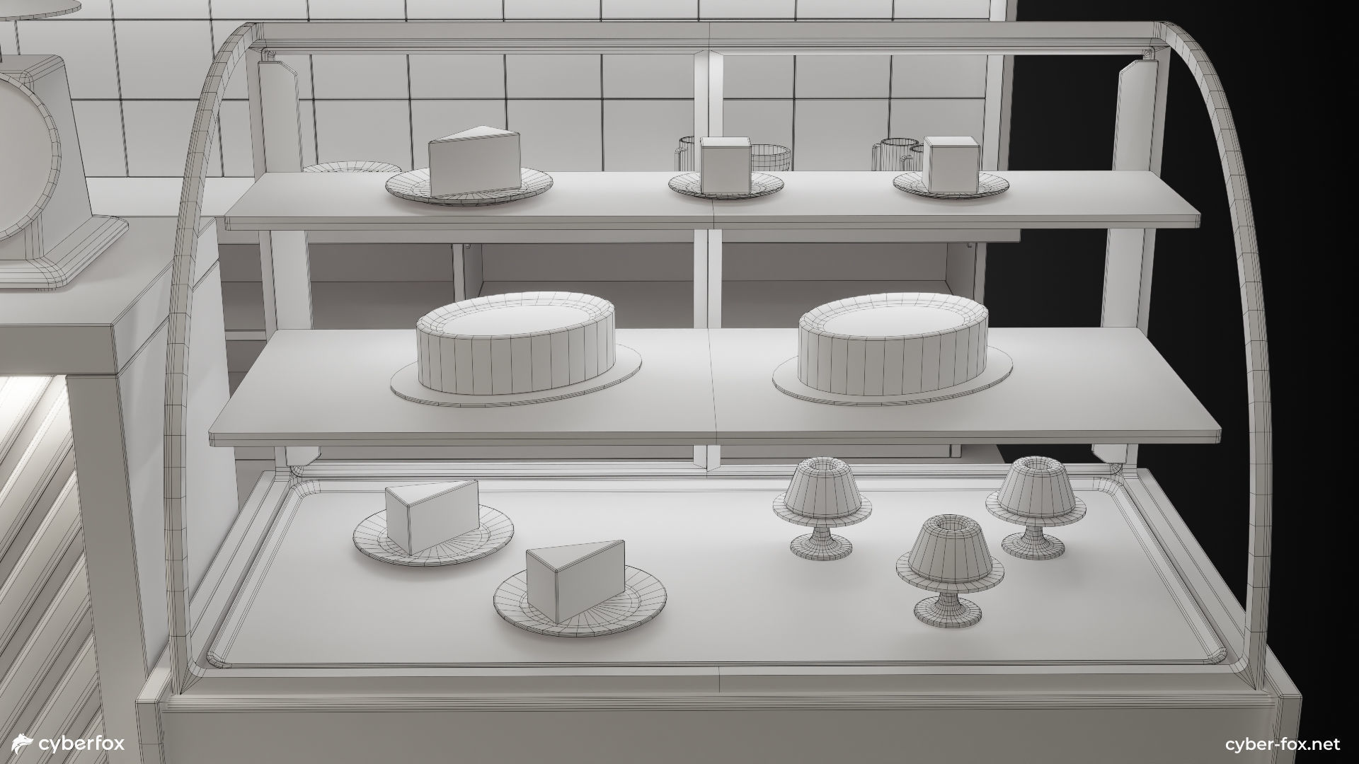 Coffee Shop Set Low-poly 3D model_14