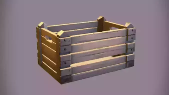 wooden crate  3D Game Ready Model