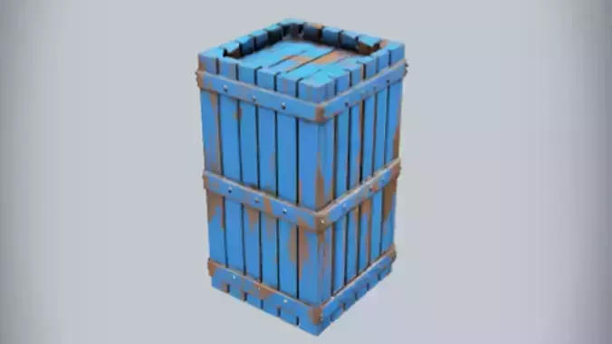 wooden blue crate
