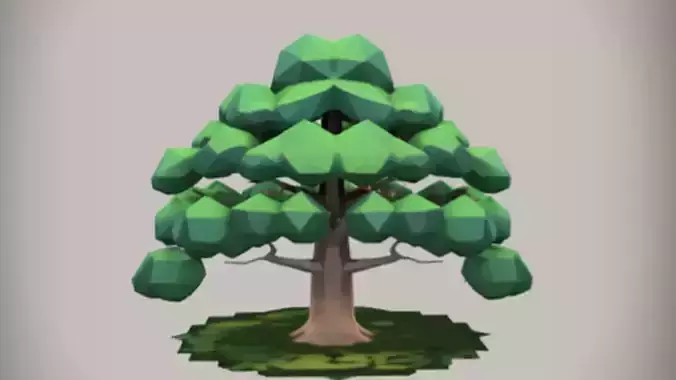 Low poly styled tree