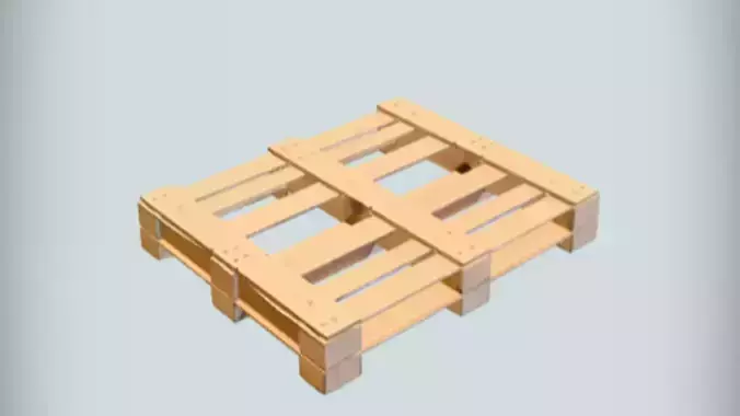 Wooden shipping pallet