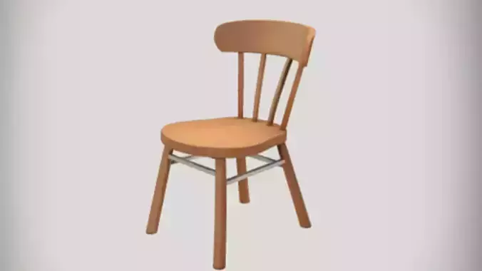 Wooden chair 3D Game Ready Model