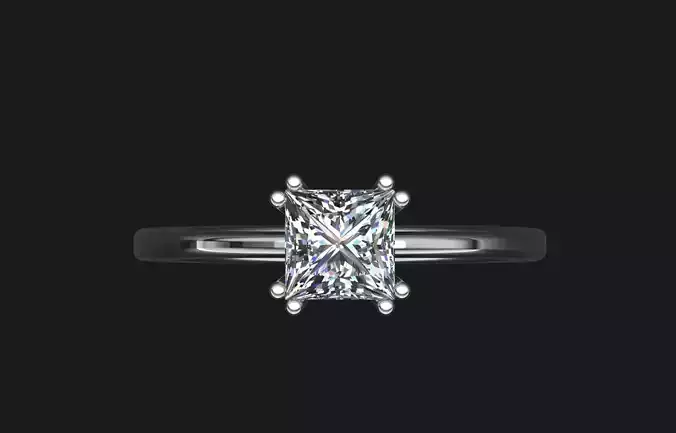 Princess cut Solitaire diamond ring 