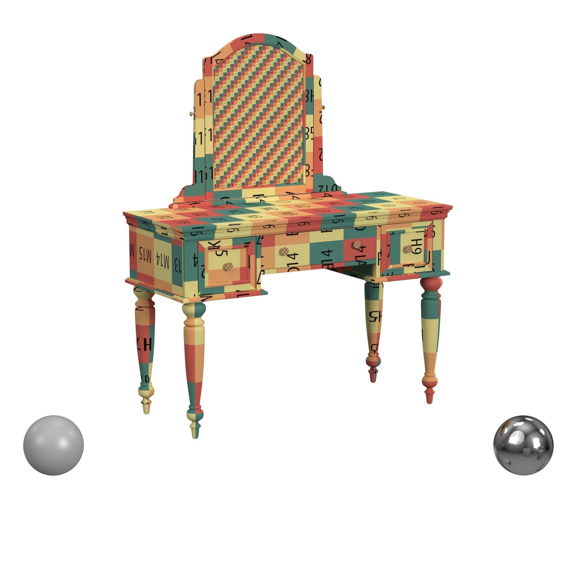 Homestyles Lafayette Vanity Table 3D model_2