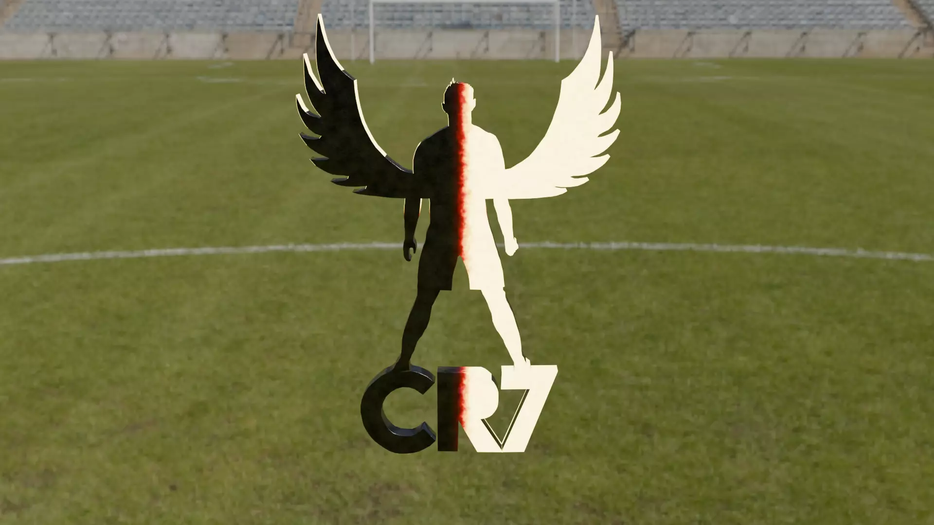 CR7 Angel Statue - 33D Model Low-poly 3D model