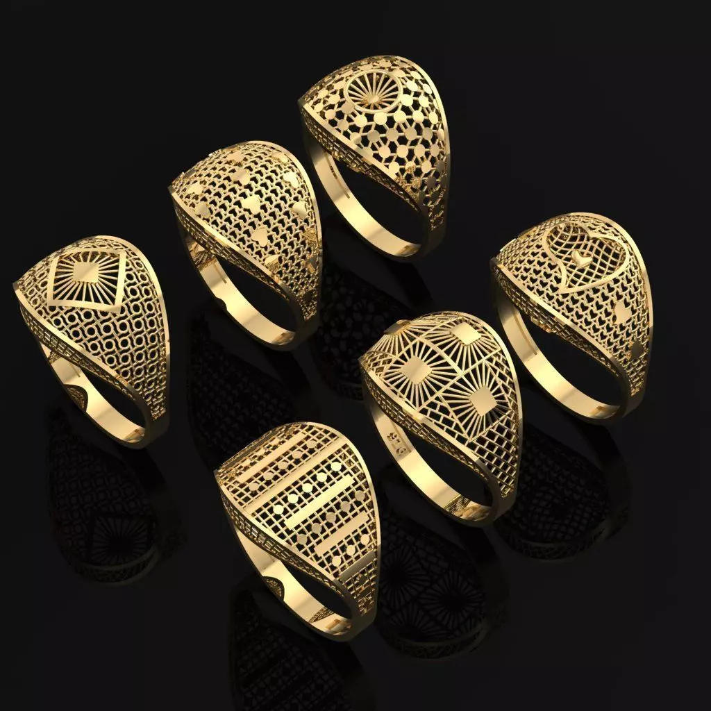 RING S SET - DIRECT CASTING - LIGHT WEIGHT 3D print model_0