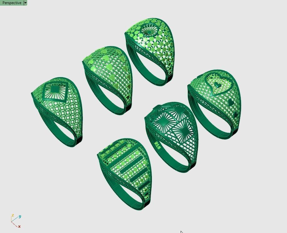 RING S SET - DIRECT CASTING - LIGHT WEIGHT 3D print model_1