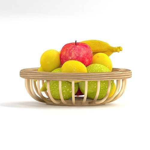 Basket of Fruit 3D model 4